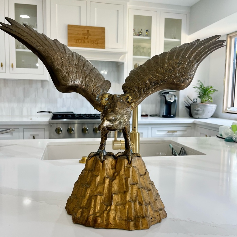 Brass eagle.